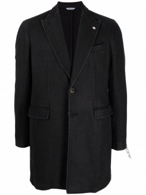 Однобортный пиджак с заостренными лацканами Manuel Ritz. Цвет: черный