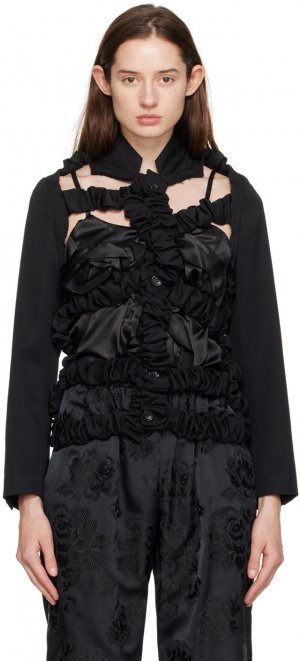 Черный пиджак с вырезом Comme Des Garcons, цвет Black Garçons
