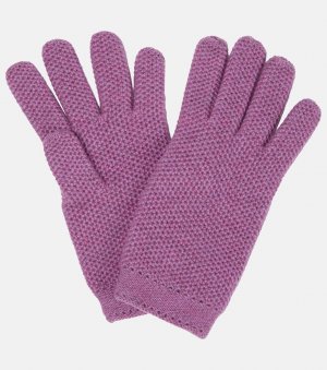 Кашемировые перчатки крючком. , фиолетовый Loro Piana