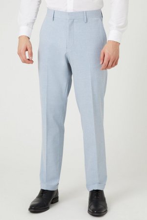 Костюмные брюки приталенного кроя бледно-голубого цвета с заклепками , синий Burton