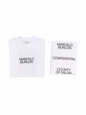 Набор Confidential из футболки и книги Marcelo Burlon County of Milan. Цвет: белый