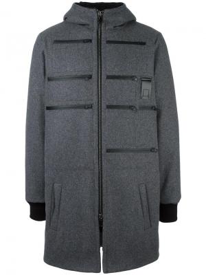 Пуховое пальто с капюшоном Letasca. Цвет: серый