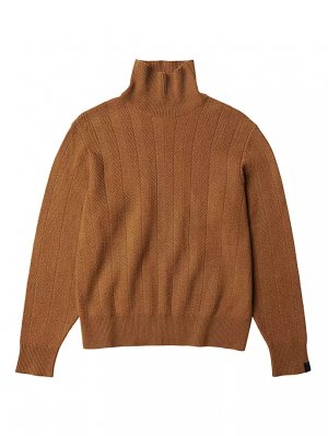 Кашемировый свитер свободного кроя с узором «елочка» Durham Rag & Bone, цвет camel bone