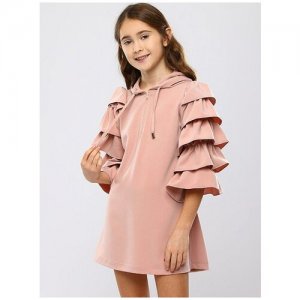 Платье , однотонное, размер 134, розовый Gaialuna. Цвет: розовый