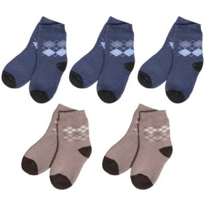 Комплект из 5 пар детских махровых носков (Орудьевский трикотаж) микс 2, размер 12-14 RuSocks. Цвет: мультиколор