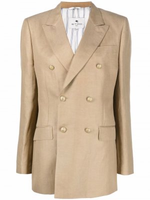 Двубортный пиджак ETRO. Цвет: коричневый
