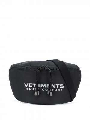 Поясная сумка с логотипом Vetements. Цвет: черный