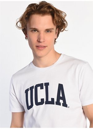 Белая мужская футболка с круглым вырезом Ucla