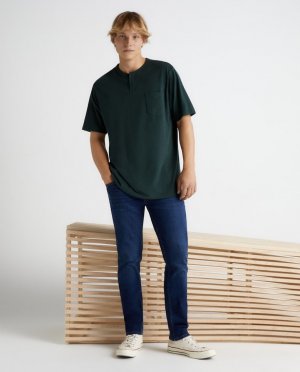 Мужские джинсы скинни из экологически чистой ткани и стирки , темно-синий Green Coast