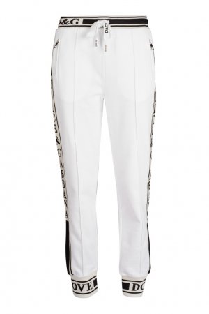 Белые спортивные брюки с логотипами Dolce&Gabbana. Цвет: белый