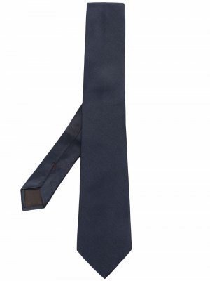 Шелковый галстук с заостренным концом Caruso. Цвет: синий