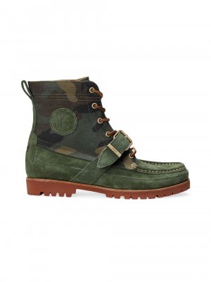 Замшевые и камуфляжные ботинки Ranger, зеленый Polo Ralph Lauren