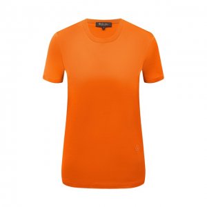 Хлопковая футболка Loro Piana. Цвет: оранжевый