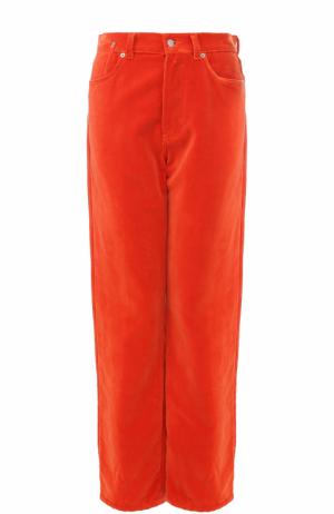 Бархатные широкие джинсы Dries Van Noten. Цвет: оранжевый