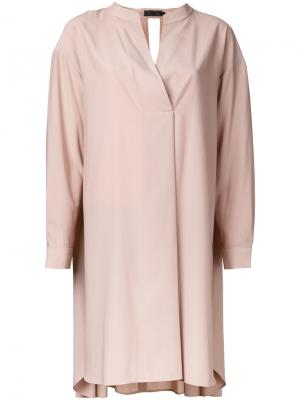 Платье-рубашка с V-образным вырезом Aula. Цвет: розовый и фиолетовый