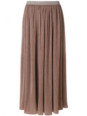 Вельветовая юбка-макси Giorgio Armani. Цвет: телесный