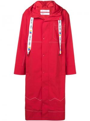 Длинное пальто Rebook x Pier Moss Reebok By Pyer. Цвет: красный