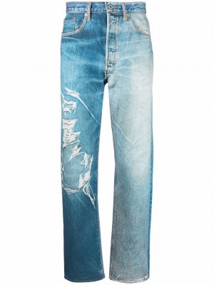 Ripped-detail denim jeans Doublet. Цвет: синий