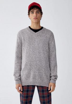 Пуловер Pull&Bear. Цвет: серый