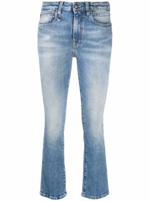 Укороченные джинсы скинни с завышенной талией R13. Цвет: синий