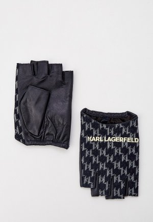 Перчатки Karl Lagerfeld. Цвет: синий