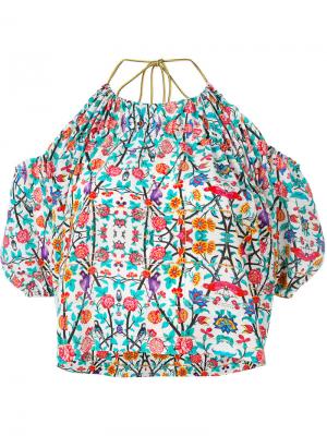 Блузка с вырезом-халтер Miahatami. Цвет: белый