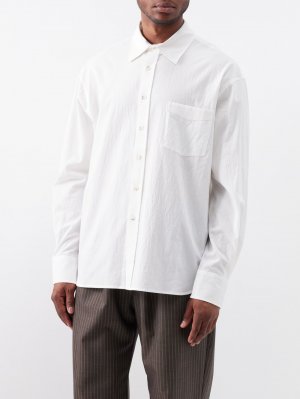 Хлопковая рубашка оверсайз с длинными рукавами , белый Commas