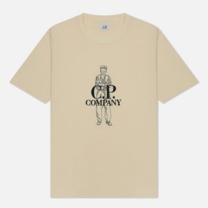 Мужская футболка 1020 Jersey British Sailor Graphic C.P. Company. Цвет: бежевый