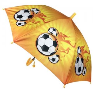 Зонт детский для мальчиков Футбольный мяч со свистком, желтый Baziator. Цвет: желтый