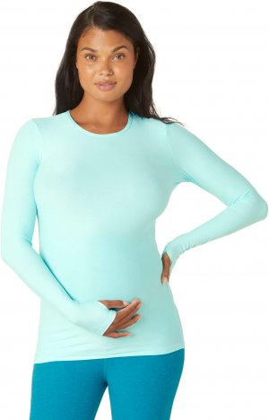 Легкий классический пуловер с круглым вырезом Spacedye для беременных , цвет Powder Blue Heather Beyond Yoga