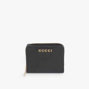 Кожаный кошелек с логотипом , черный Gucci