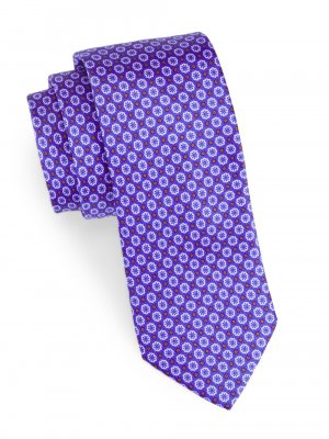Шелковый галстук с цветочным принтом , фиолетовый Canali