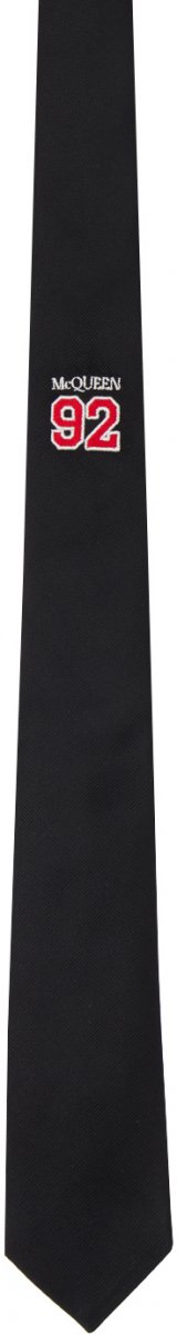 Черный спортивный галстук Alexander McQueen