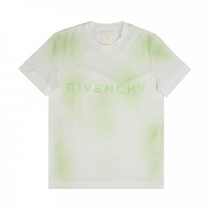 Футболка приталенного кроя , цвет Белый/Зеленый Givenchy