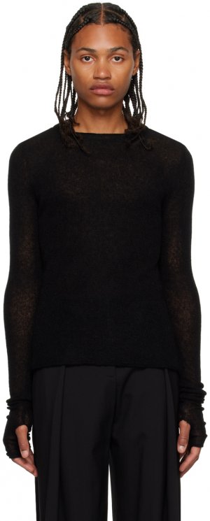Черный свитер с закругленными краями LOW CLASSIC