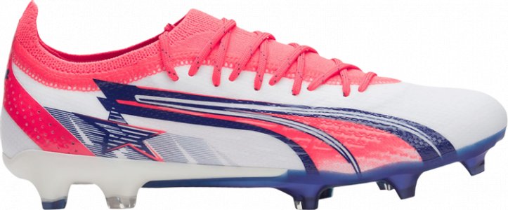 Бутсы Puma Christian Pulisic x Ultra Ultimate FG AG White Blazing Blue, розовый