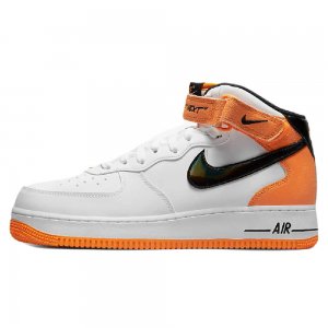 Кроссовки Air Force 1 Mid 07, белый/оранжевый Nike