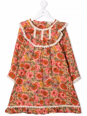 Платье с цветочным принтом ByTimo Kids. Цвет: бежевый