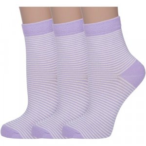 Носки , 3 пары, размер 21-23, фиолетовый AKOS. Цвет: сиреневый/фиолетовый