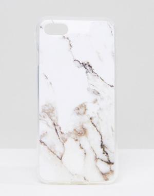 Белый чехол для iPhone 7 с мраморным дизайном Signature. Цвет: белый