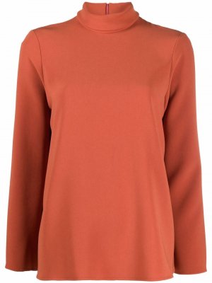 Блузка с высоким воротником и длинными рукавами Alberto Biani. Цвет: оранжевый