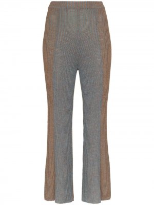 Укороченные расклешенные брюки со складками Eckhaus Latta. Цвет: коричневый