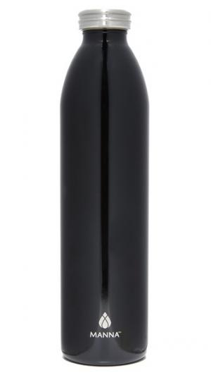 Бутылка для воды емкостью 32 унции из нержавеющей стали в стиле ретро Manna. Цвет: металлизированный черный