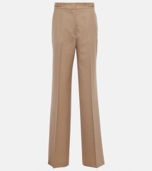 Шерстяные расклешенные брюки vesta с высокой посадкой, коричневый Gabriela Hearst