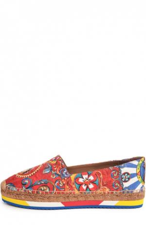 Эспадрильи с принтом Carretto Siciliano Dolce & Gabbana. Цвет: разноцветный