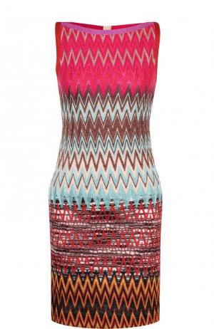 Приталенное вязаное мини-платье Missoni. Цвет: разноцветный