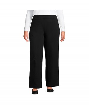 Женские широкие брюки больших размеров со средней посадкой и широкими штанинами с изображением морской звезды Lands' End, черный Lands' End