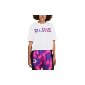 Paris Saint-Germain Print Short Sleeve T-Shirt Women Tops White CZ7506-100 Jordan