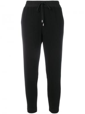 Спортивные брюки с панелями ребристой фактурой Gentry Portofino. Цвет: чёрный