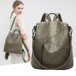 Рюкзак женский из мягкой кожи, большой емкости, противоугонная дорожная сумка для отдыха, многоцелевая VIA ROMA